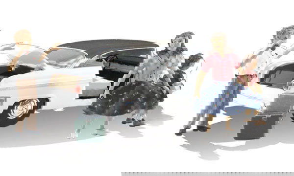 Woodland Scenics 1/160 N Scale PIT STOP AutoScenes AS5342 Mom Pop & Kid Pees! - ModelsPower