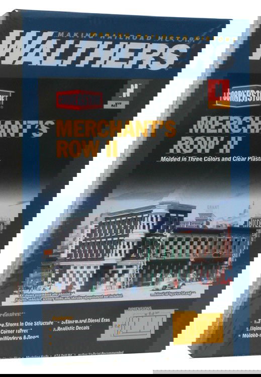 WALTHERS Cornerstone 933-3224 N Scale MERCHANT'S ROW II Structure Kit w/3 Stores - ModelsPower