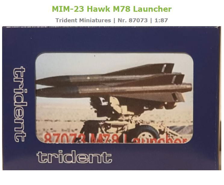 Trident Military 1/87 HO US/NATO M78 Launcher w/3 Surface-to-Air Missles (SAMs) - ModelsPower