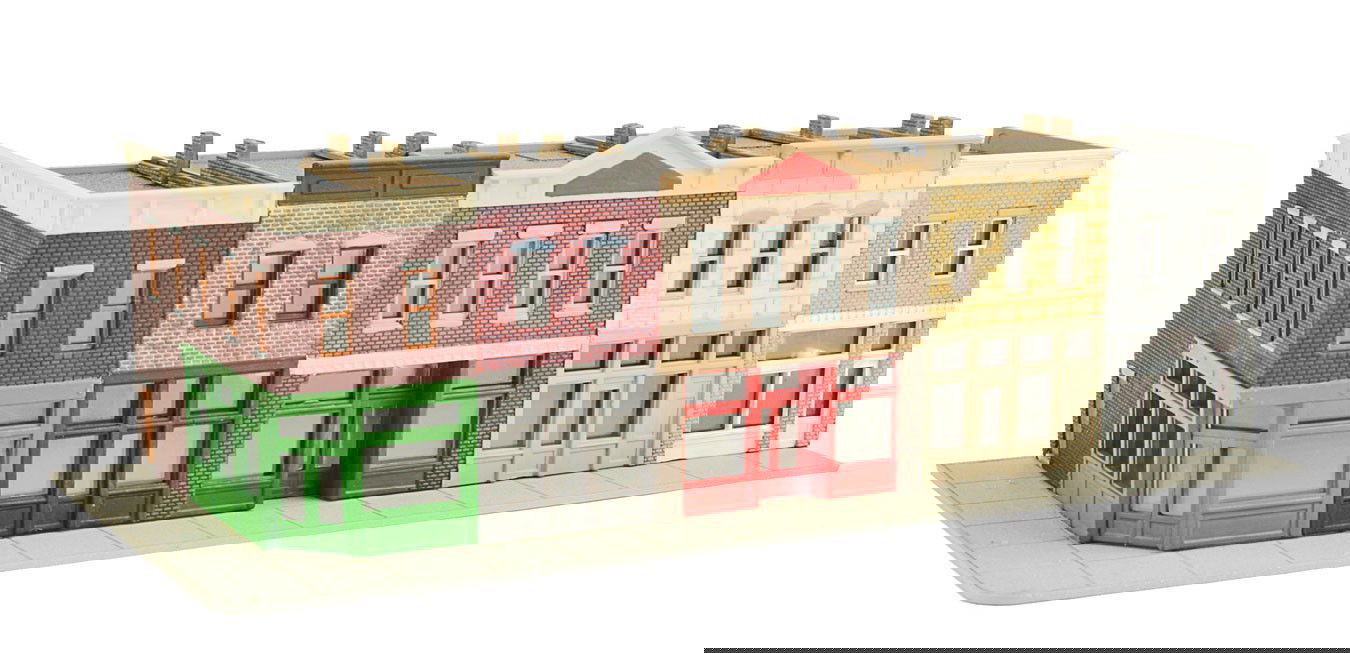 WALTHERS Cornerstone 933-3850 N Scale MERCHANT'S ROW I Structure Kit w/ 5 Stores - ModelsPower