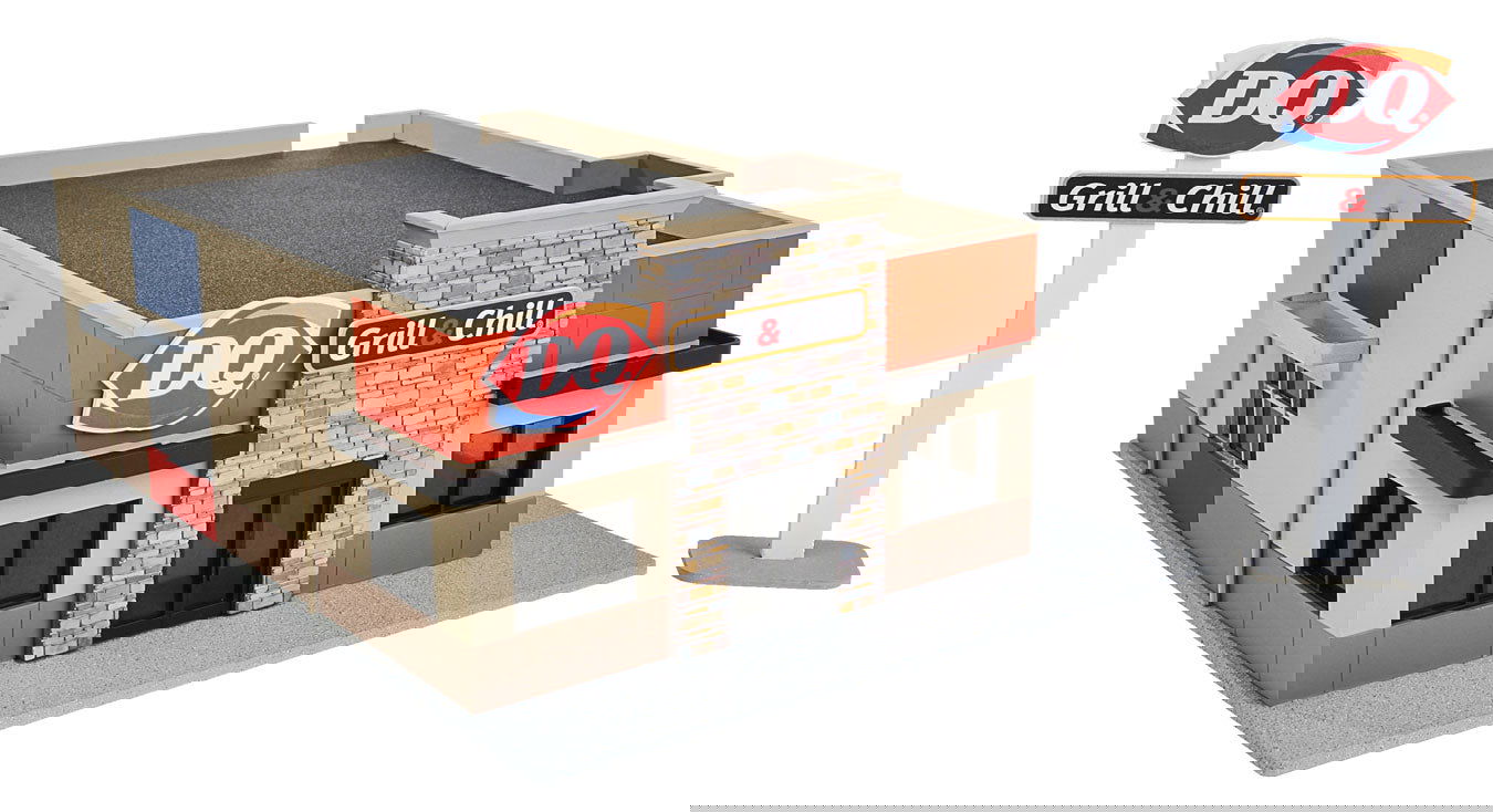 WALTHERS Cornerstone 9333485 HO 1/87 DAIRY QUEEN DQ GRILL & CHILL RESTAURANT Kit - ModelsPower