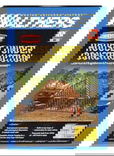 Walthers Cornerstone HO 1/87 HOUSE UNDER CONSTRUCTION Real Plywood Laser-cut Kit - ModelsPower