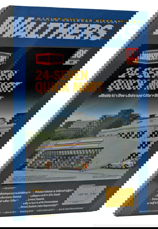 WALTHERS Cornerstone 1/87 HO Scale 24-SEVEN QUICK MART convenience store 9333477 - ModelsPower