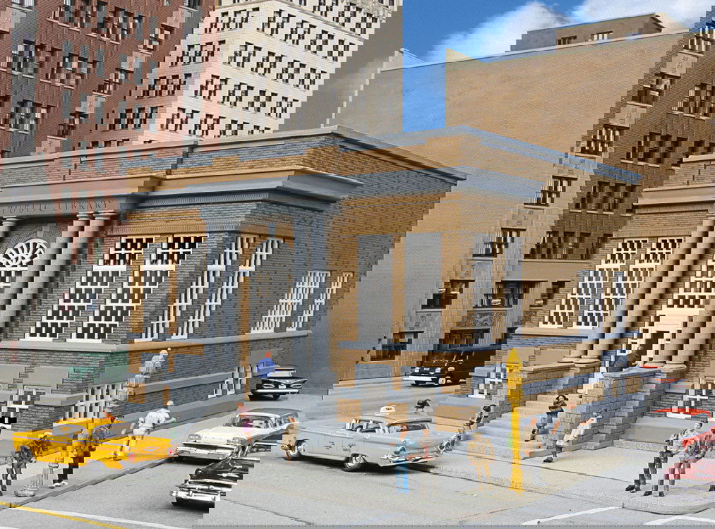 WALTHERS Cornerstone 1/87 HO Scale AMERICAN PUBLIC LIBRARY Structure Kit 9333493 - ModelsPower