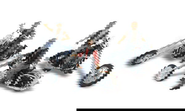 Woodland Scenics 1/87 HO Scale BAD BOY BIKERS custom choppers AutoScenes AS5554 - ModelsPower