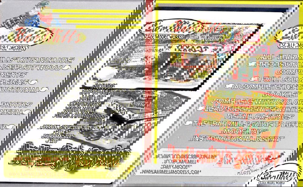 BAR MILLS 0102 1/87 HO Scale BUD SMILEY'S GAS STOP Texaco Shell Station Wood Kit - ModelsPower