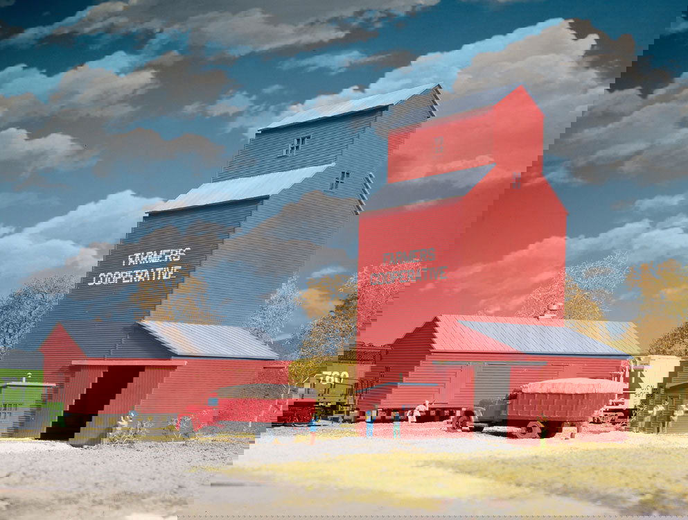 WALTHERS Cornerstone 9333036 1/87 HO Scale FARMERS COOP RURAL GRAIN ELEVATOR Kit - ModelsPower