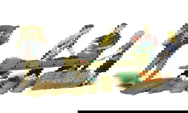 Woodland Scenics 1/87 HO Scale FARMERS MARKET Figures Scenic Accents A1896 14pcs - ModelsPower