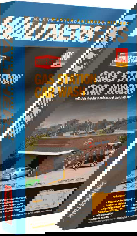 Walthers Cornerstone 1/87 HO Scale GAS STATION CAR WASH Drive-Thru Kit 933-3539 - ModelsPower