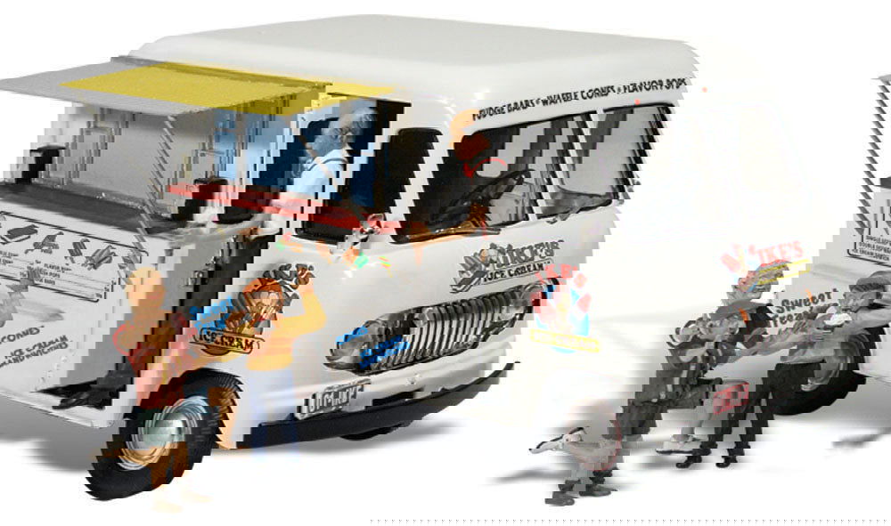 Woodland Scenics 1/87 HO Scale IKE'S ICE CREAM TRUCK+4 figures AutoScenes AS5541 - ModelsPower