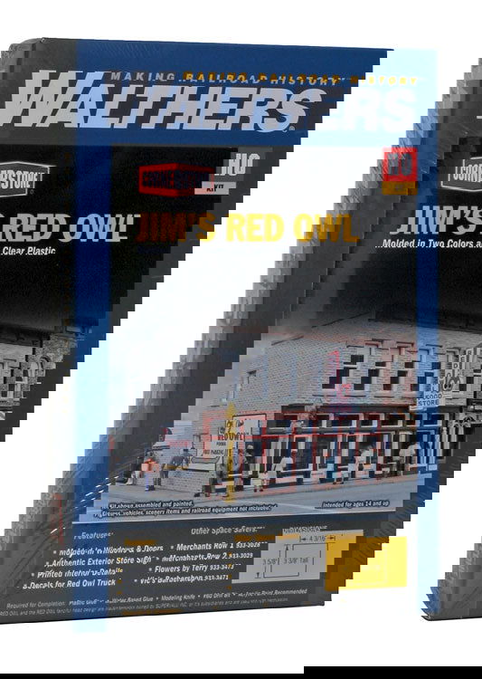 WALTHERS Cornerstone 9333472 1/87 HO Scale JIM'S RED OWL neighborhood market kit - ModelsPower