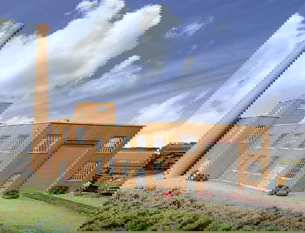 WALTHERS Cornerstone 933-2902 1/87 HO Scale MACHINE SHOP Terminal Structure Kit - ModelsPower