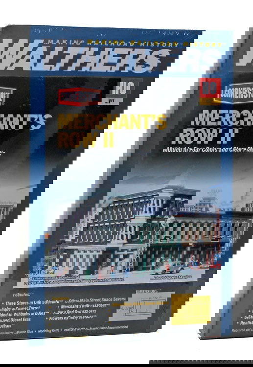 WALTHERS Cornerstone 9333029 1/87 HO Scale MERCHANT'S ROW II model structure kit - ModelsPower