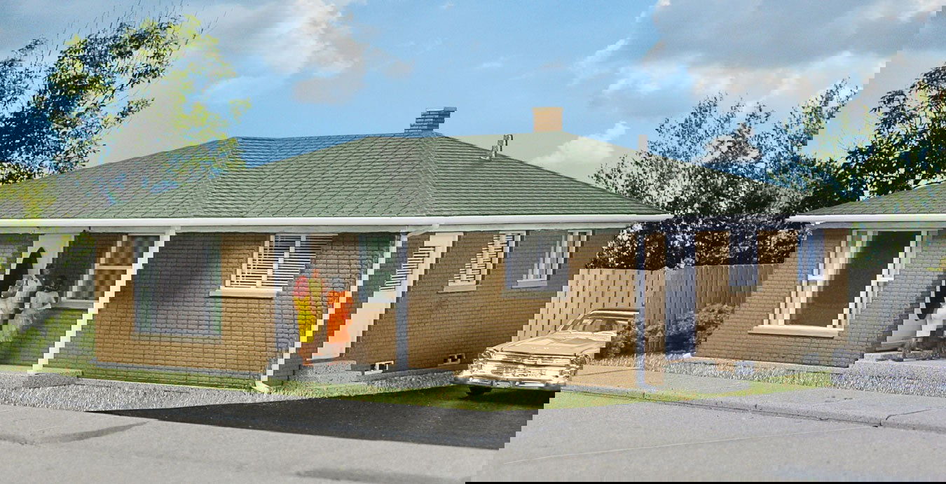 WALTHERS Cornerstone 933-3777 1/87 HO Scale RANCH TRACT HOUSE KIT postwar era - ModelsPower