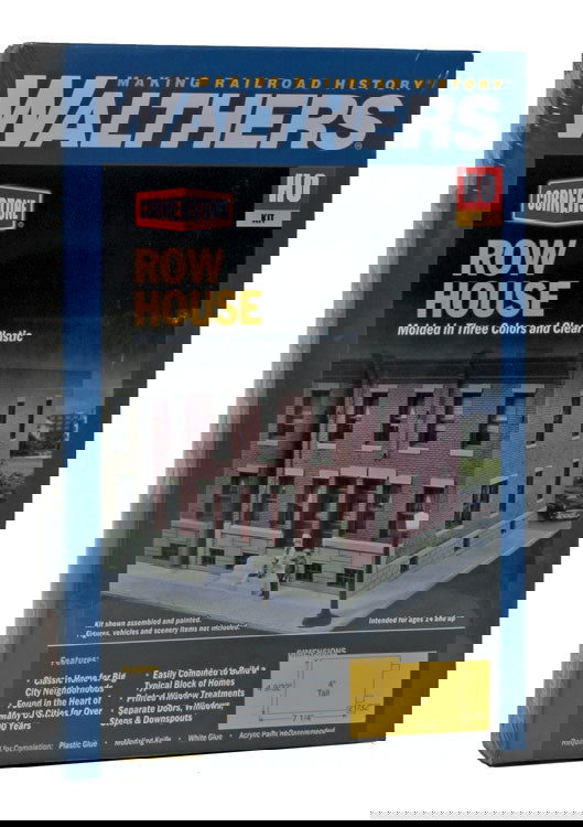 Walthers Cornerstone 1/87 HO Scale ROW HOUSE city urban brick home structure kit - ModelsPower