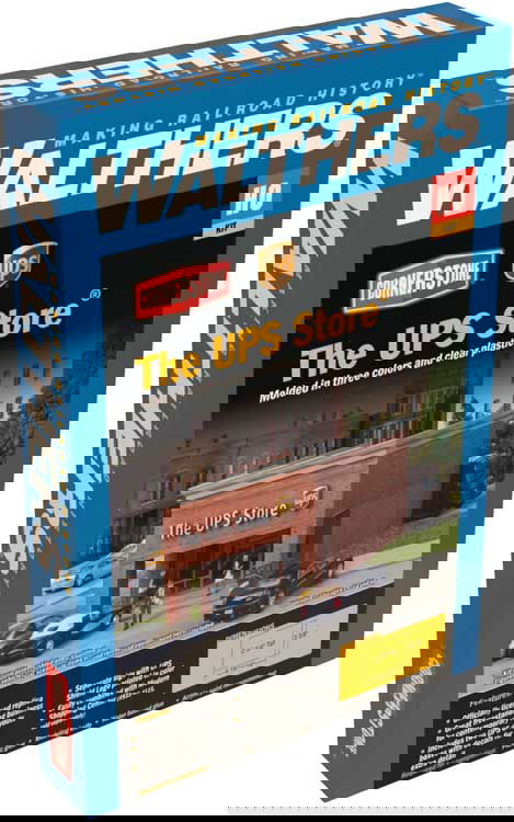 WALTHERS Cornerstone 9334112 1/87 HO Scale The UPS STORE structure kit+2 dropbox - ModelsPower