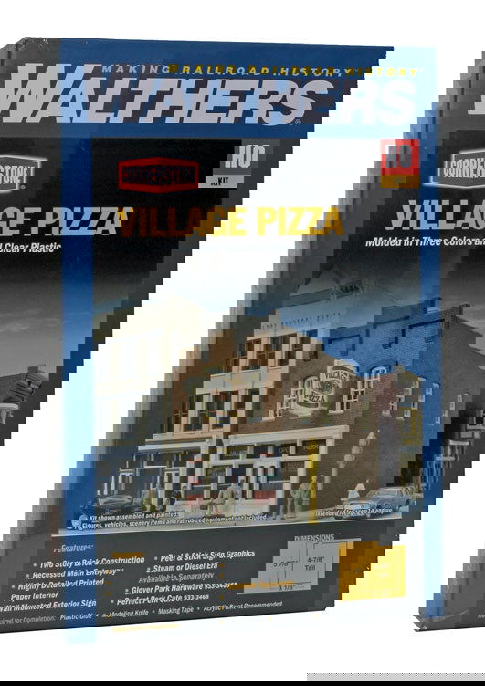 WALTHERS Cornerstone 933-3469 1/87 HO Scale VILLAGE PIZZA brick storefront kits - ModelsPower