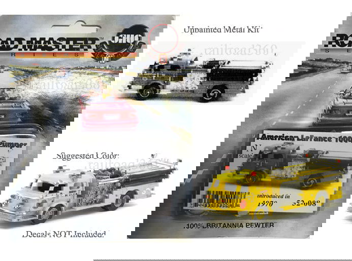 GHQ N Scale American LaFrance (Unpainted Metal Kit) Quadruple Combination Pumper - ModelsPower