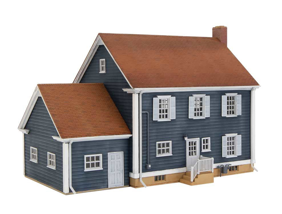 WALTHERS Cornerstone 1/87 HO Scale 1940s COLONIAL HOUSE Home Kit w/ 1-Car Garage - ModelsPower