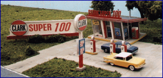 Blair Line 1/160 N 1950s CLARK OIL GAS STATION Super 100 Laser-Cut Structure Kit - ModelsPower