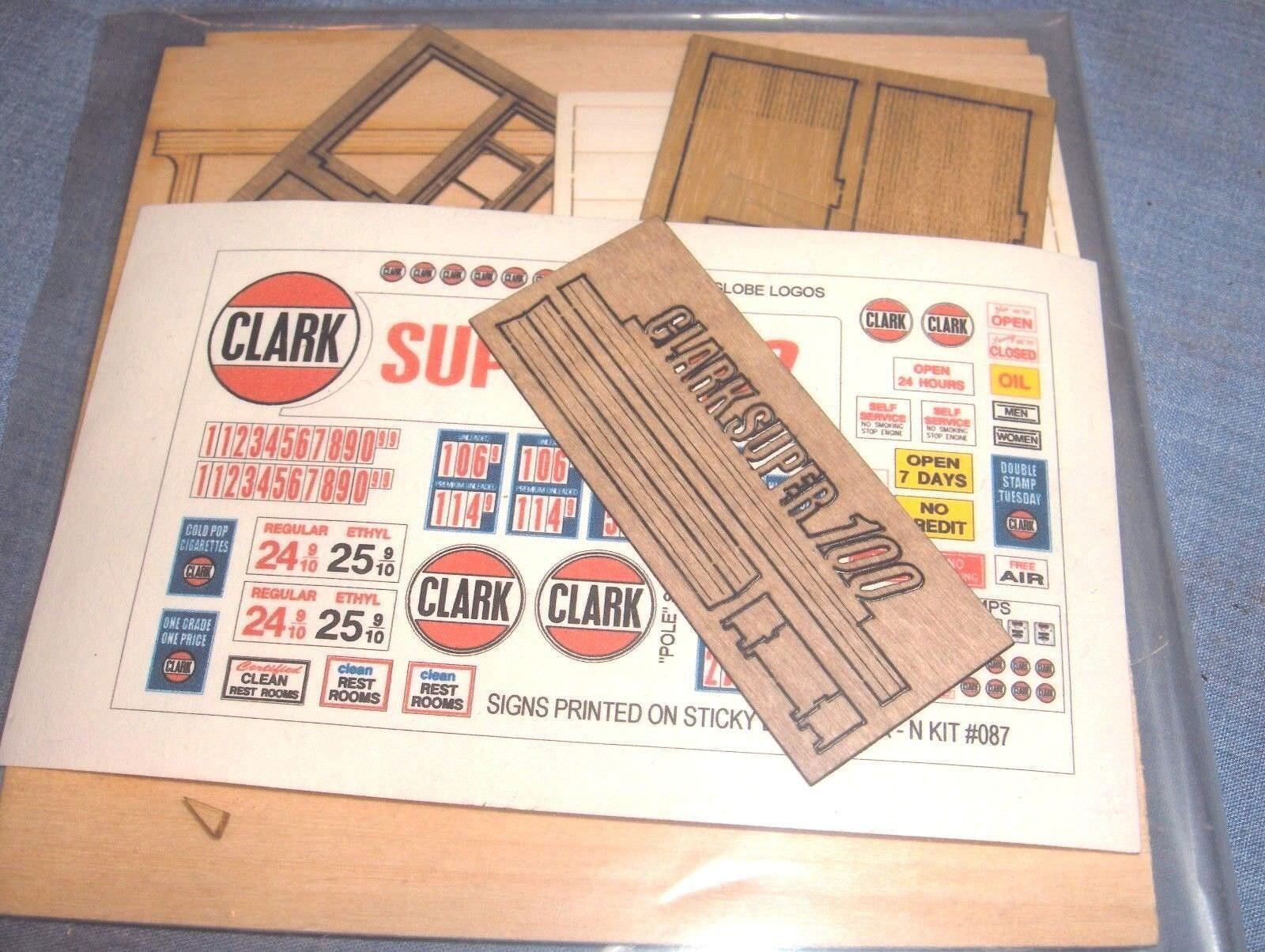 Blair Line 1/160 N 1950s CLARK OIL GAS STATION Super 100 Laser-Cut Structure Kit - ModelsPower