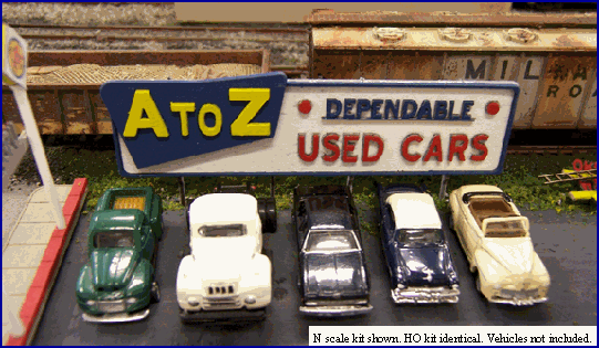 Blair Line 1/160 N Scale A-TO-Z DEPENDABLE USED CAR LOT Laser-Cut Structure Kit - ModelsPower