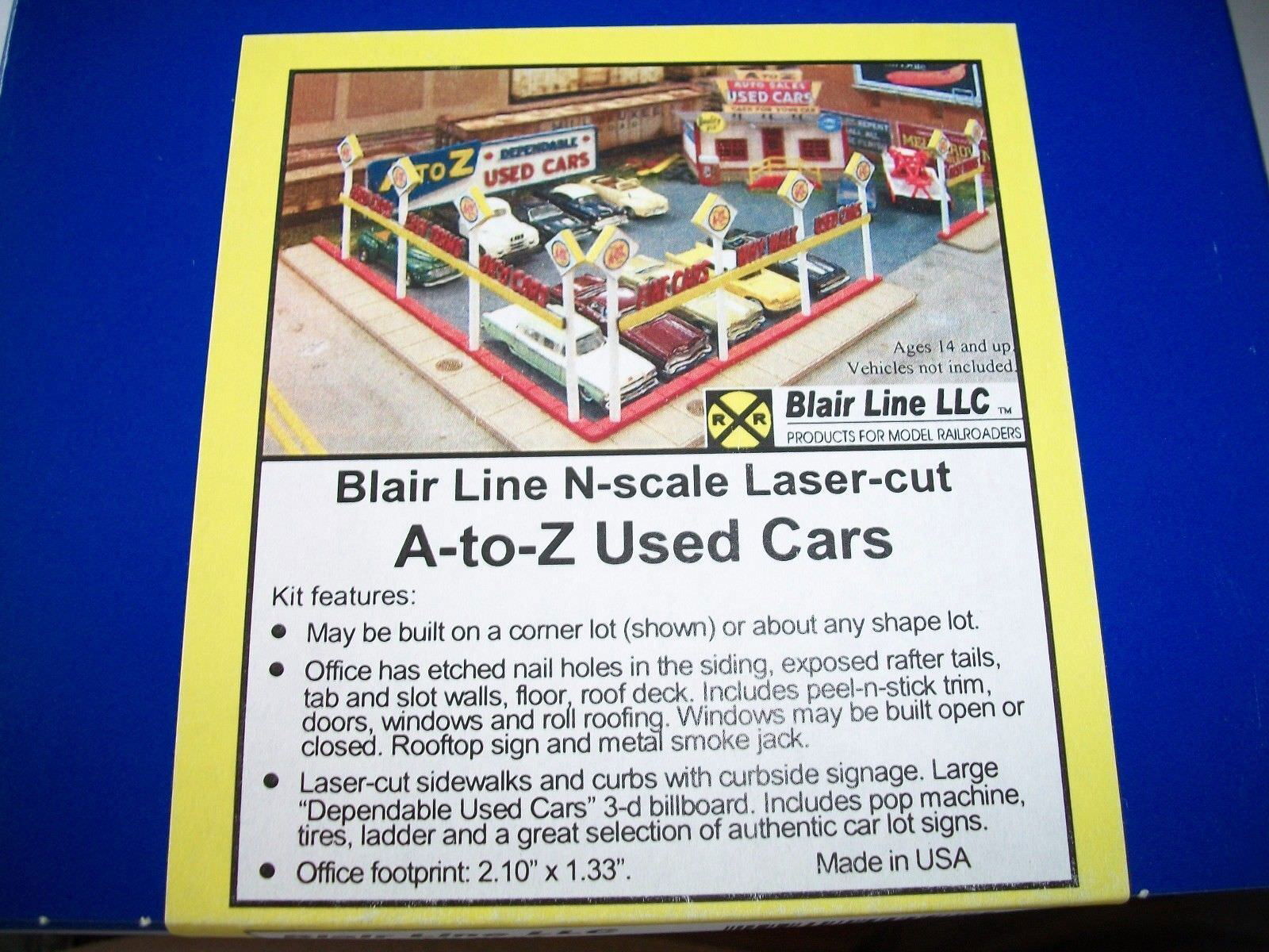 Blair Line 1/160 N Scale A-TO-Z DEPENDABLE USED CAR LOT Laser-Cut Structure Kit - ModelsPower