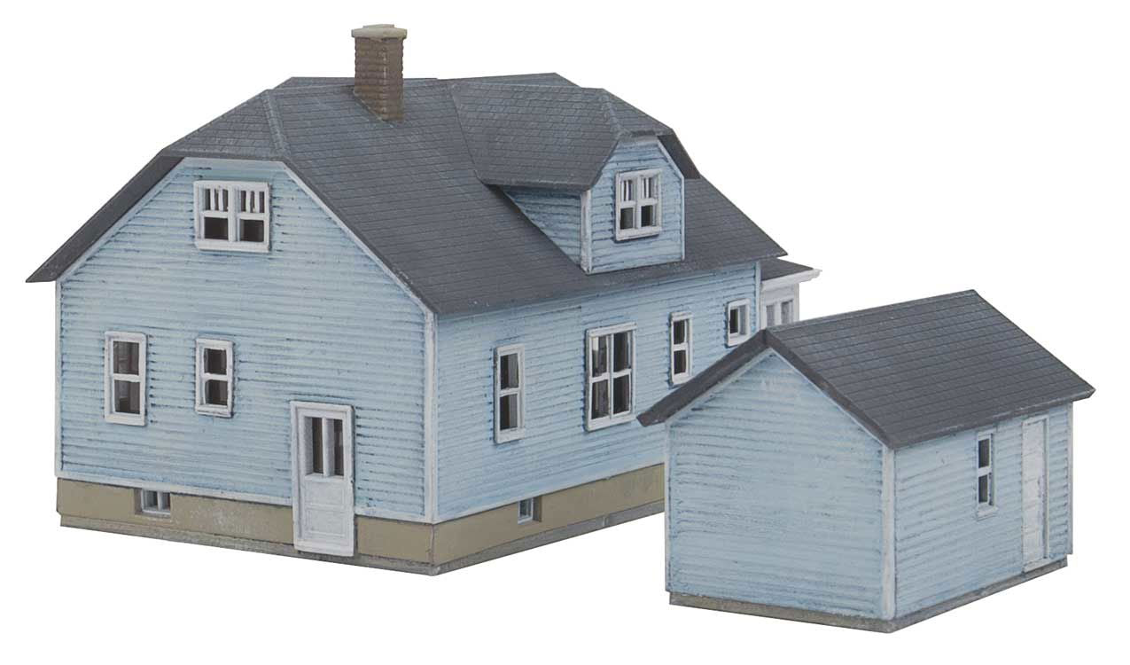 WALTHERS Cornerstone 933-3889 1/160 N Scale AMERICAN BUNGALOW KIT & 1 Car Garage - ModelsPower