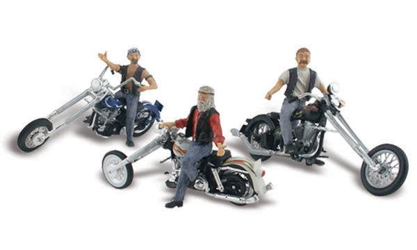 Woodland Scenics 1/160 N Scale BAD BOY BIKERS custom choppers AutoScenes AS5344 - ModelsPower