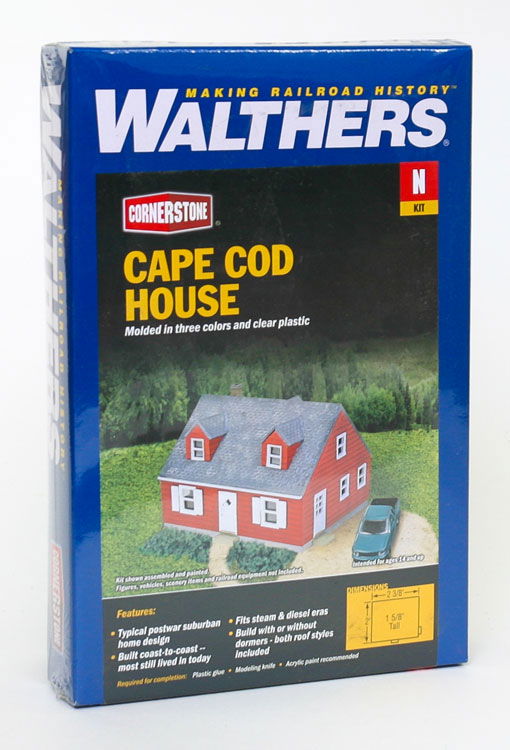 WALTHERS Cornerstone 933-3839 1/160 N Scale CAPE COD HOUSE 2-story suburban home - ModelsPower