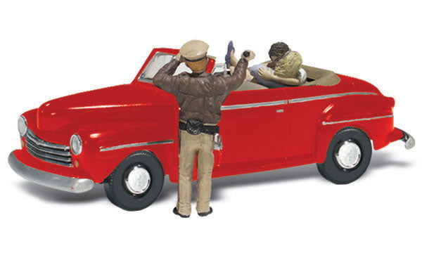 Woodland Scenics 1/160 N Scale COP'N A KISS AutoScenes AS5337 Police & Couple - ModelsPower