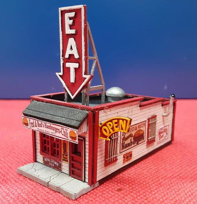 Blair Line 1/160 N Scale FRED & RED'S HAMBURGERS CAFE Laser-Cut Wood Kit 18490-N - ModelsPower