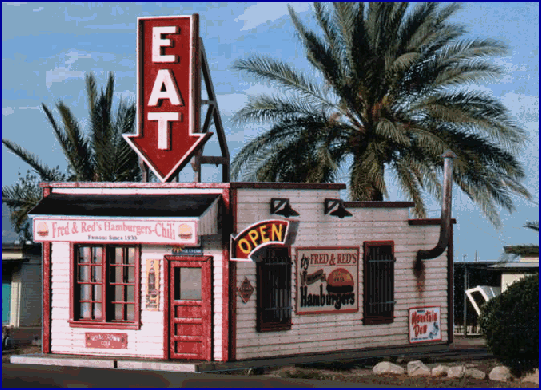 Blair Line 1/160 N Scale FRED & RED'S HAMBURGERS CAFE Laser-Cut Wood Kit 18490-N - ModelsPower