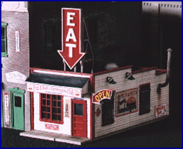 Blair Line 1/160 N Scale FRED & RED'S HAMBURGERS CAFE Laser-Cut Wood Kit 18490-N - ModelsPower