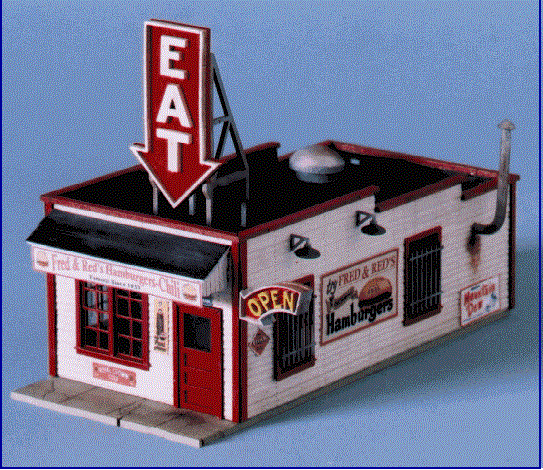 Blair Line 1/160 N Scale FRED & RED'S HAMBURGERS CAFE Laser-Cut Wood Kit 18490-N - ModelsPower