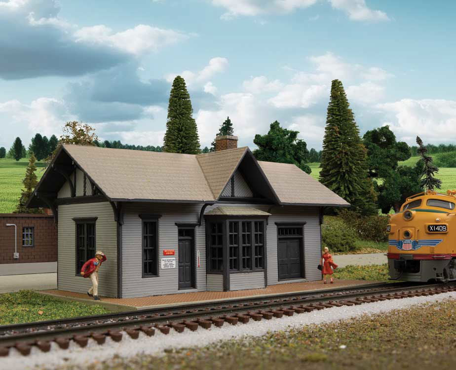 WALTHERS Cornerstone 1/160 N Scale GOLDEN VALLEY DEPOT small towns station kit - ModelsPower