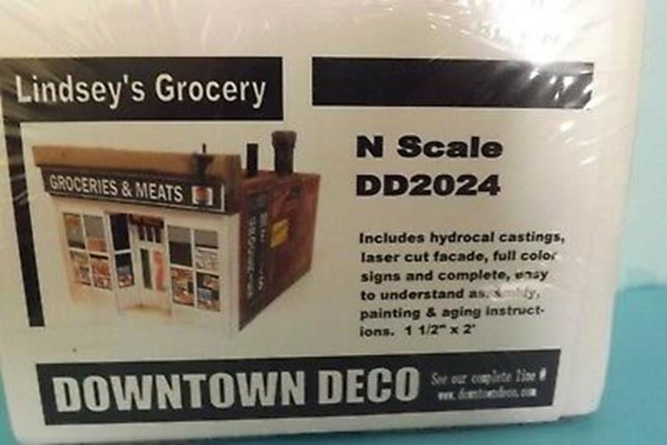 Downtown Deco 1/160 N Scale LINDSEY's GROCERY Cast Hydrocal Structure Kit DD2024 - ModelsPower