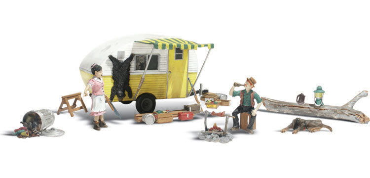 Woodland Scenics 1/160 N Scale MA & PA'S TRAILER HAVEN camping AutoScenes AS5341 - ModelsPower