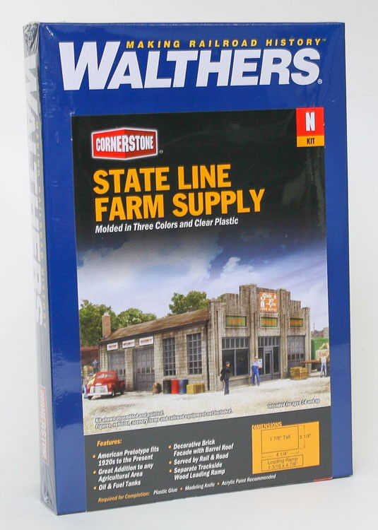 WALTHERS Cornerstone 933-3808 1/160 N Scale STATE LINE FARM SUPPLY railroad kit - ModelsPower