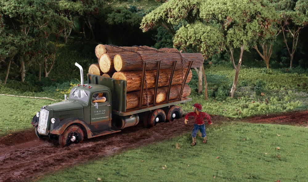 Woodland Scenics 1/160 N Scale TIM BURR Logging Lumbering Truck AutoScenes 5341 - ModelsPower