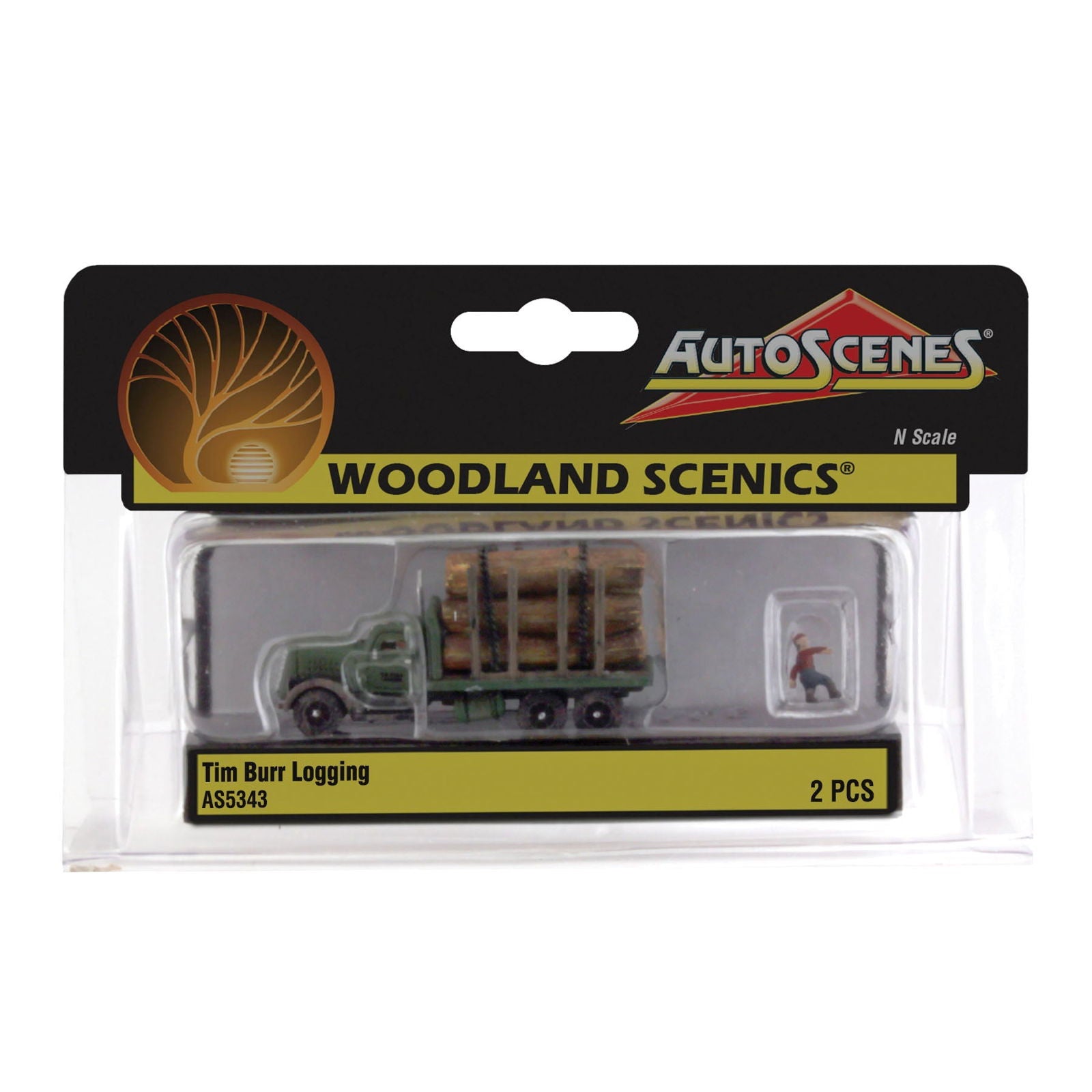 Woodland Scenics 1/160 N Scale TIM BURR Logging Lumbering Truck AutoScenes 5341 - ModelsPower