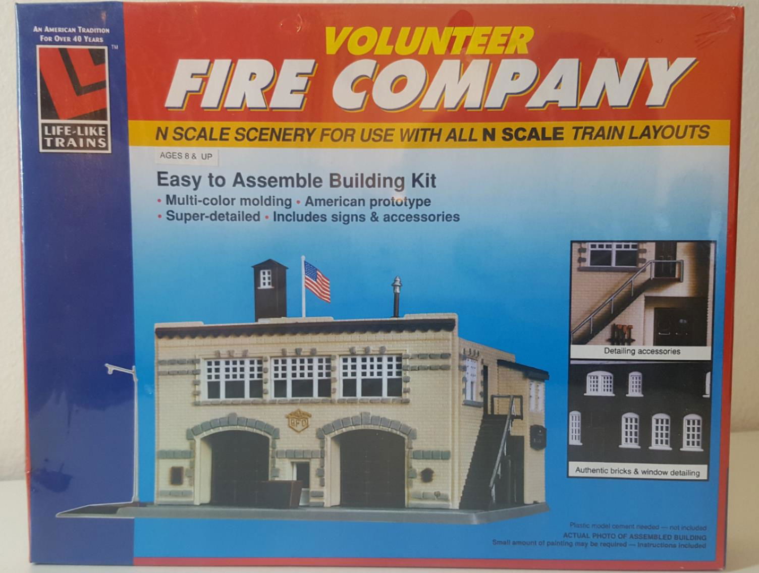 WALTHERS Life-Like 433-7483 1/160 N Scale VOLUNTEER FIRE COMPANY Building Kit - ModelsPower