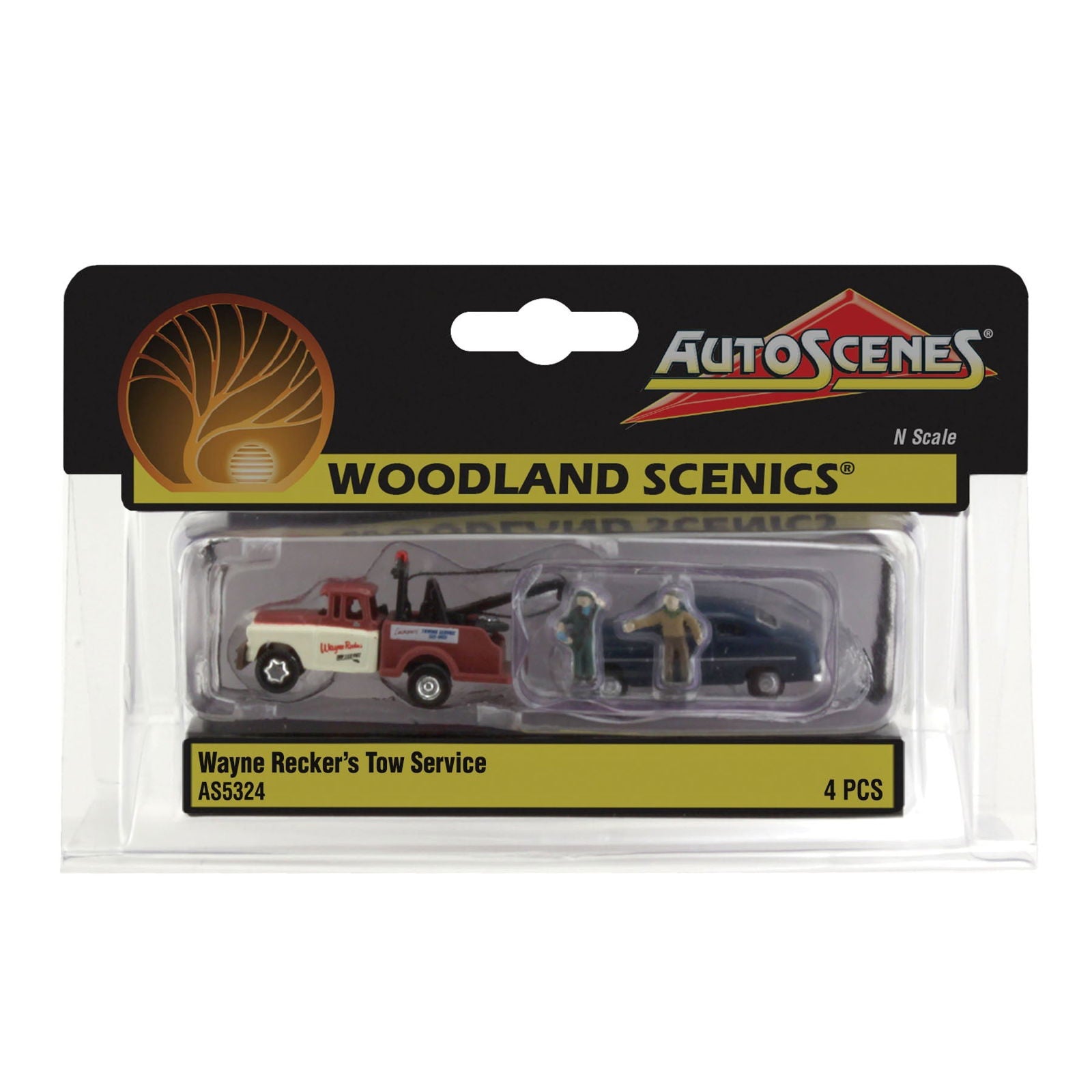 Woodland Scenics 1/160 N Scale WAYNE RECKER'S TOW SERVICE AutoScenes AS5324 Car - ModelsPower