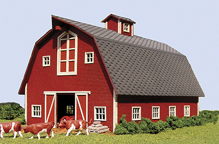 American Model Builders N 1/160 Scale COUNTRY BARN Wood & Plastic Parts LASERkit - ModelsPower