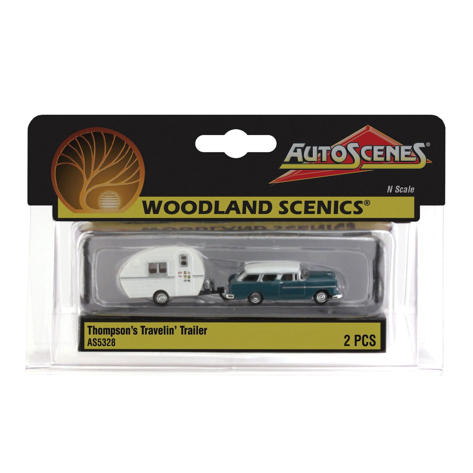 Woodland Scenics N 1/160 THOMPSON'S TRAVELIN' TRAILER camper van AutoScenes 5328 - ModelsPower