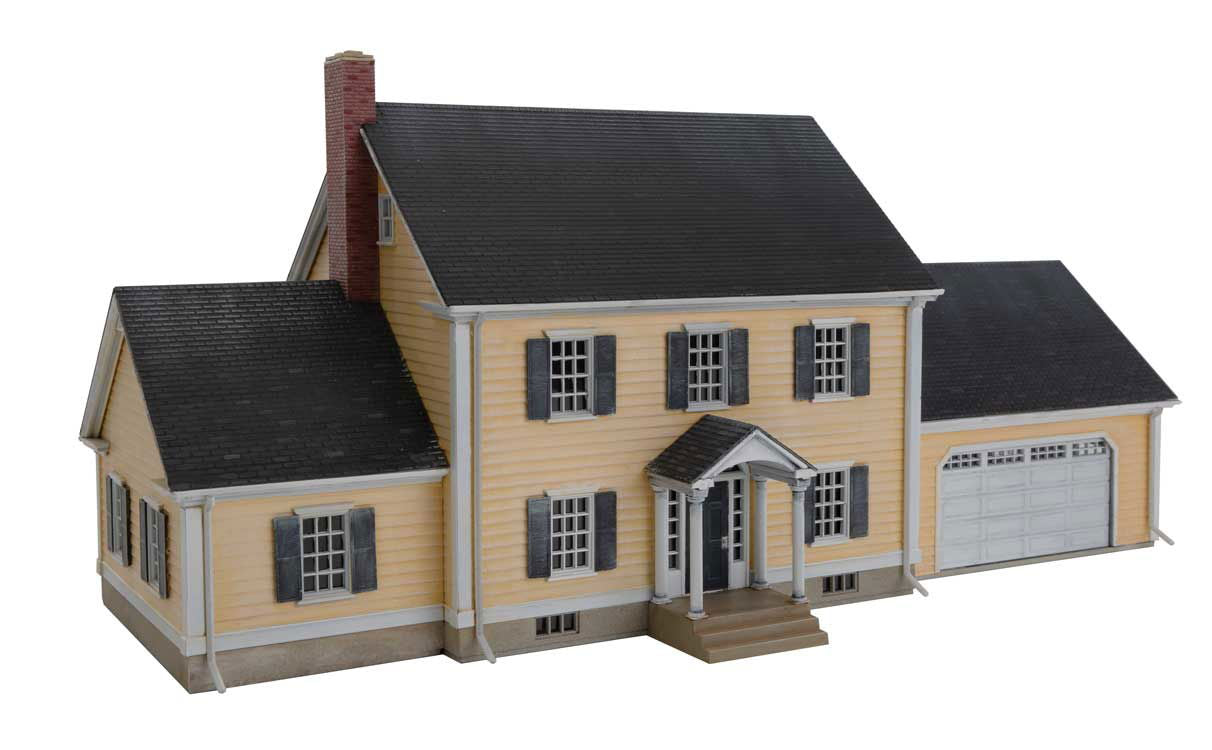 WALTHERS Cornerstone 1/87 HO Scale EXECUTIVE HOUSE Large Home Kit w/2-Car Garage - ModelsPower