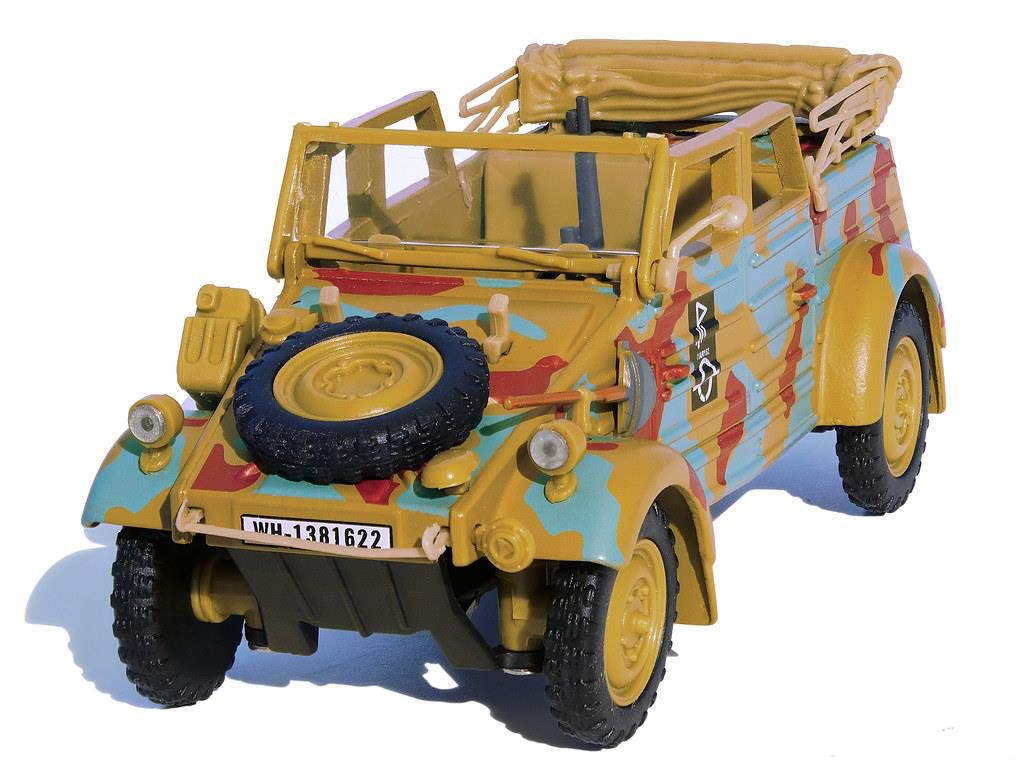 Cararama 1/43 O Scale VOLKSWAGEN KUBELWAGEN MILITARY CAMUFLAGE Convertible Car - ModelsPower