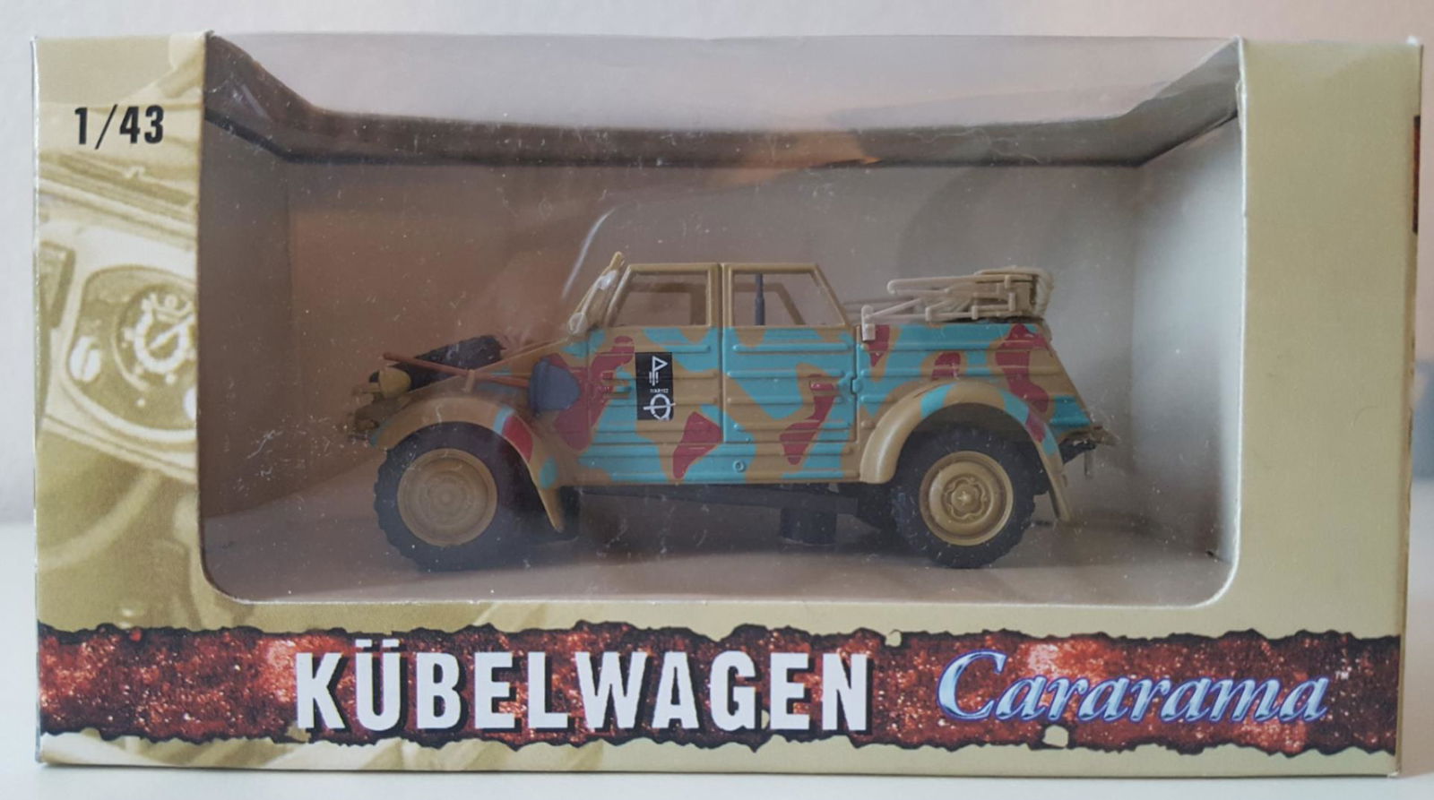 Cararama 1/43 O Scale VOLKSWAGEN KUBELWAGEN MILITARY CAMUFLAGE Convertible Car - ModelsPower