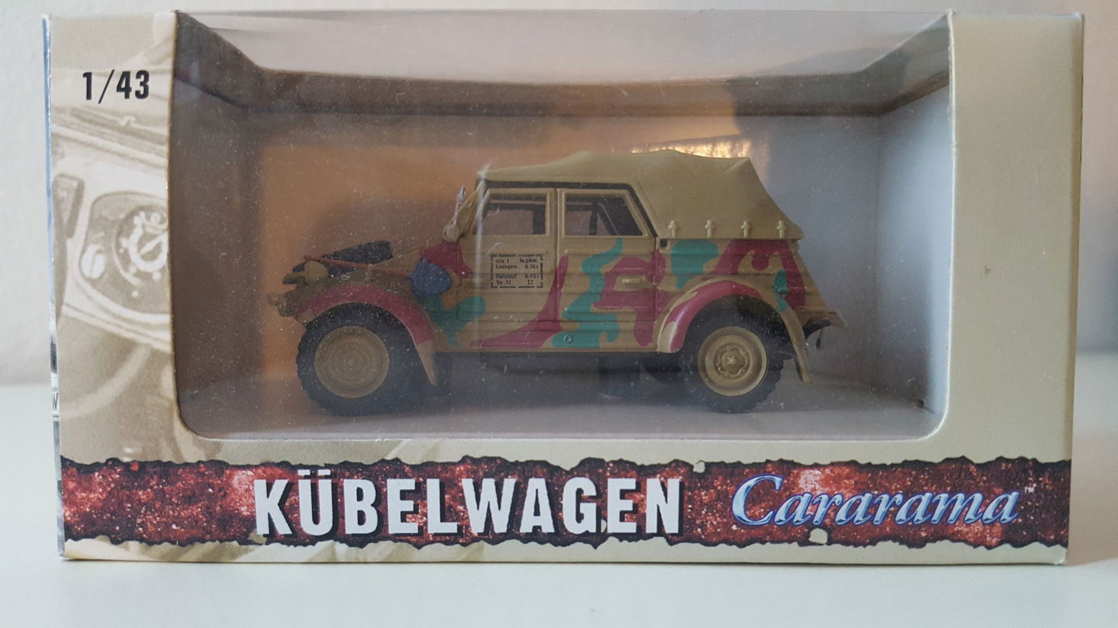 Cararama 95002 1/43 O Scale VOLKSWAGEN KUBELWAGEN SOFT TOP K TYPE 82 DIECAST CAR - ModelsPower