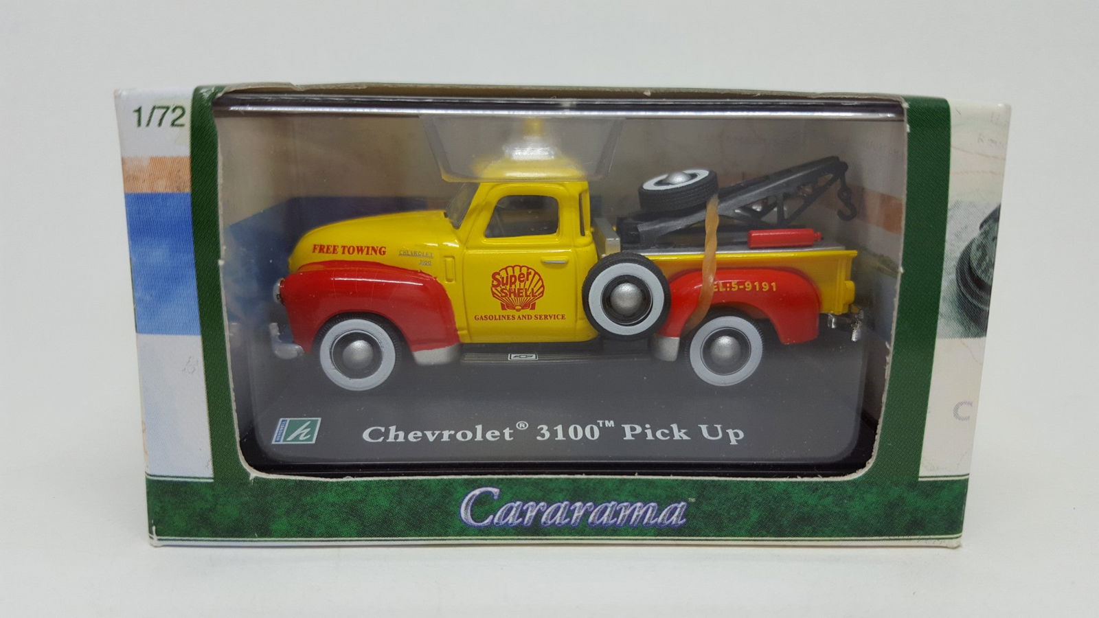 Cararama 1950 1/72 Scale Chevrolet Chevy 3100 Pick Up Wrecker Tow Truck Shell Co - ModelsPower